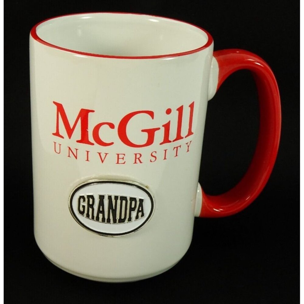 McGill University Grandpa Coffee Mug Cup White Red Coat of Arms Montreal